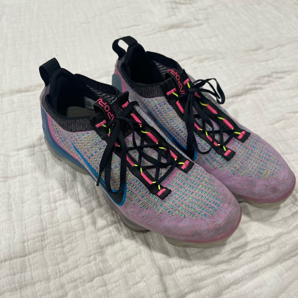 Nike Multi Color Vapor Max Athletic Shoes with Knit Upper
